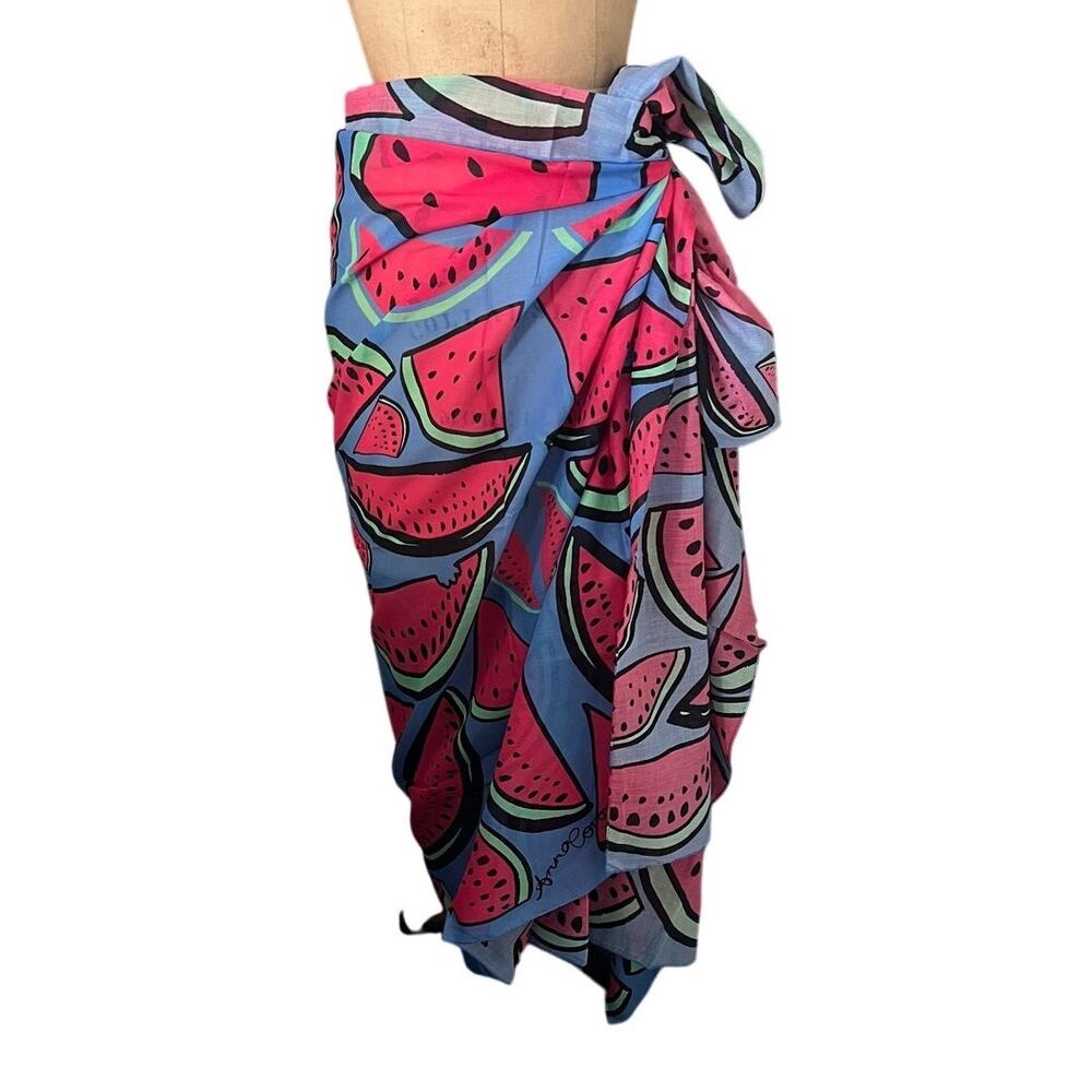 NIB Anna Coroneo Watrmelons Classic Pareo/Sarong, Cotton, 78"x43"